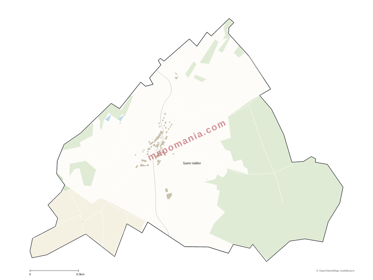 Carte de Saint-Vallier à personnaliser