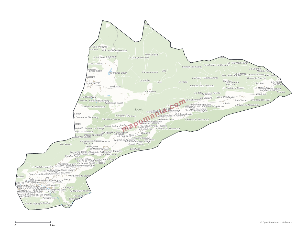 Carte de Sapois à personnaliser
