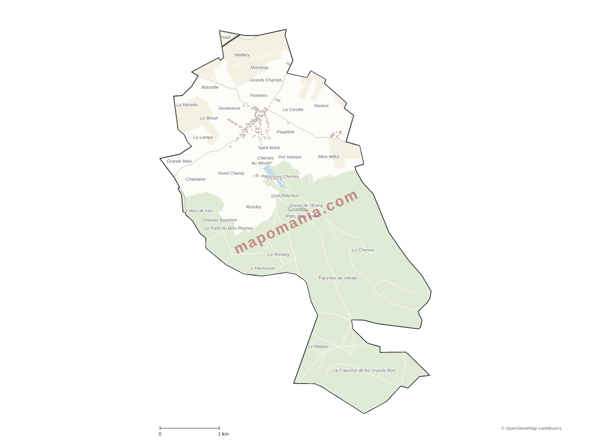 Carte de Sauville à personnaliser