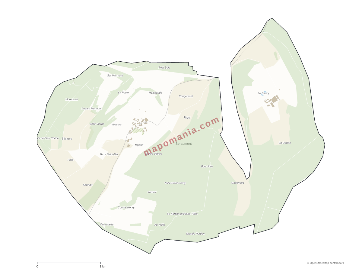 Carte de Seraumont à personnaliser