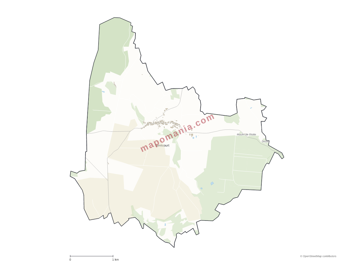 Carte de Serécourt à personnaliser