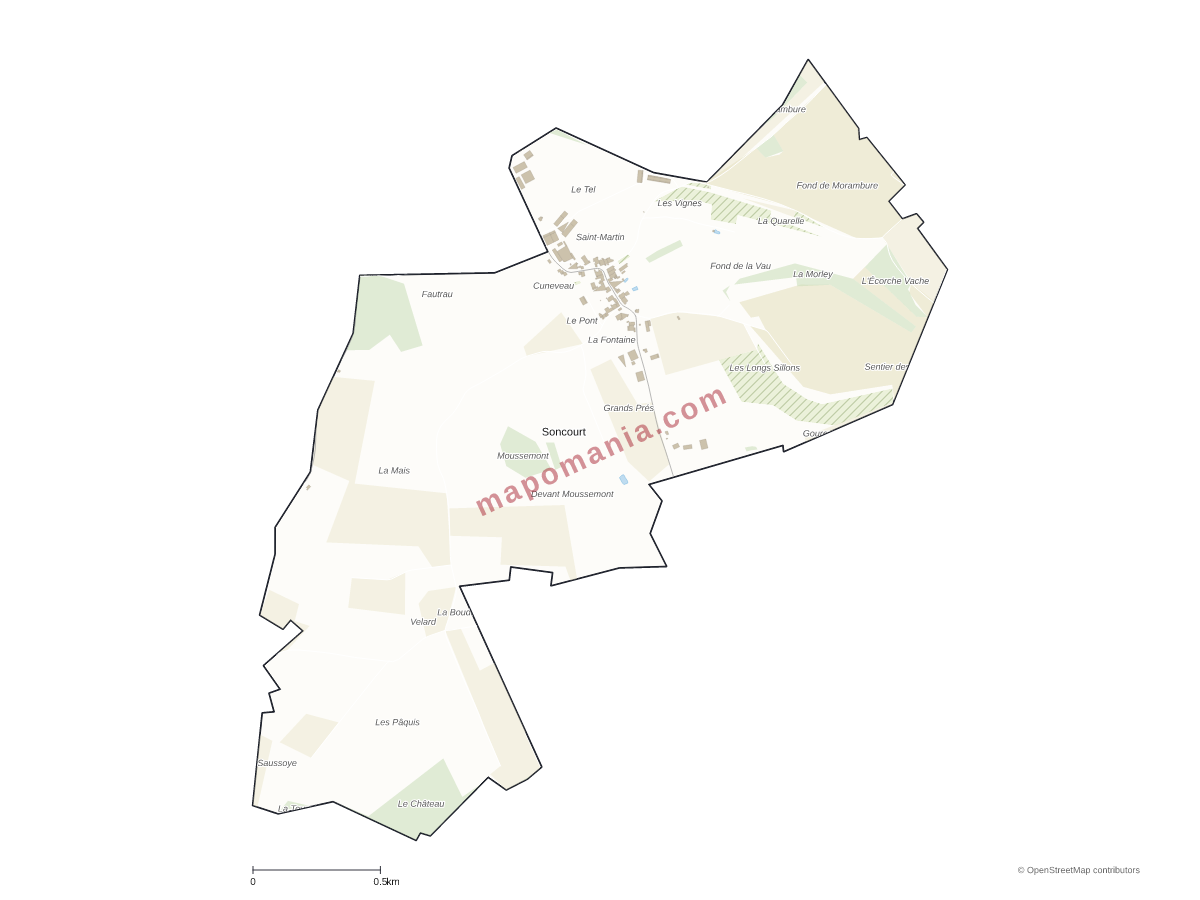 Carte de Soncourt à personnaliser