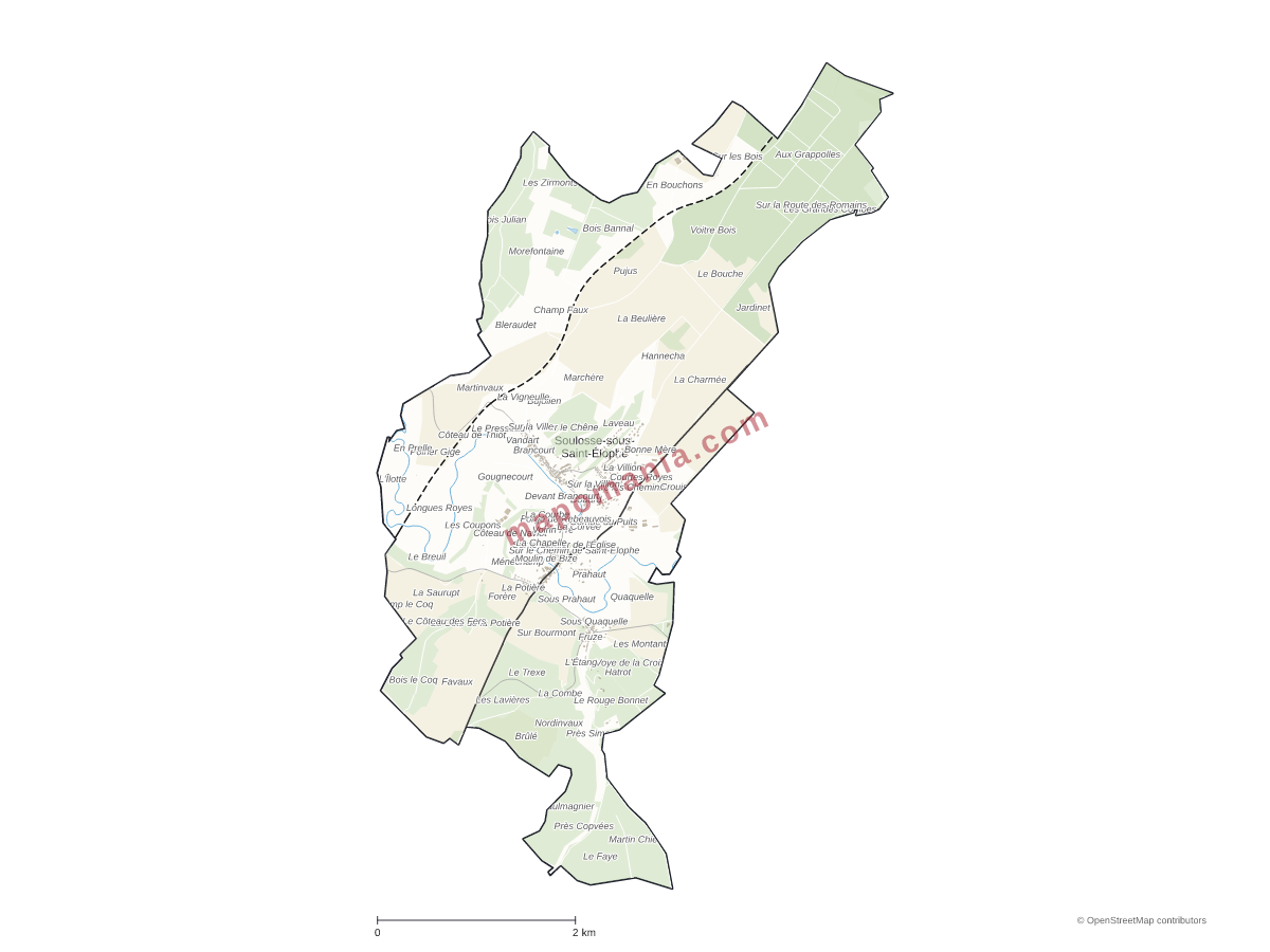 Carte de Soulosse-sous-Saint-Élophe à personnaliser