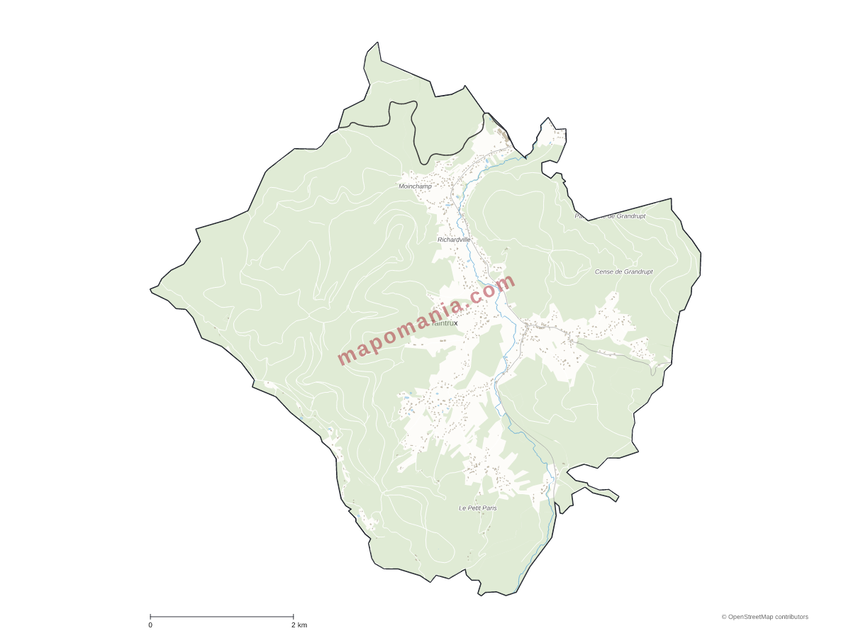 Carte de Taintrux à personnaliser