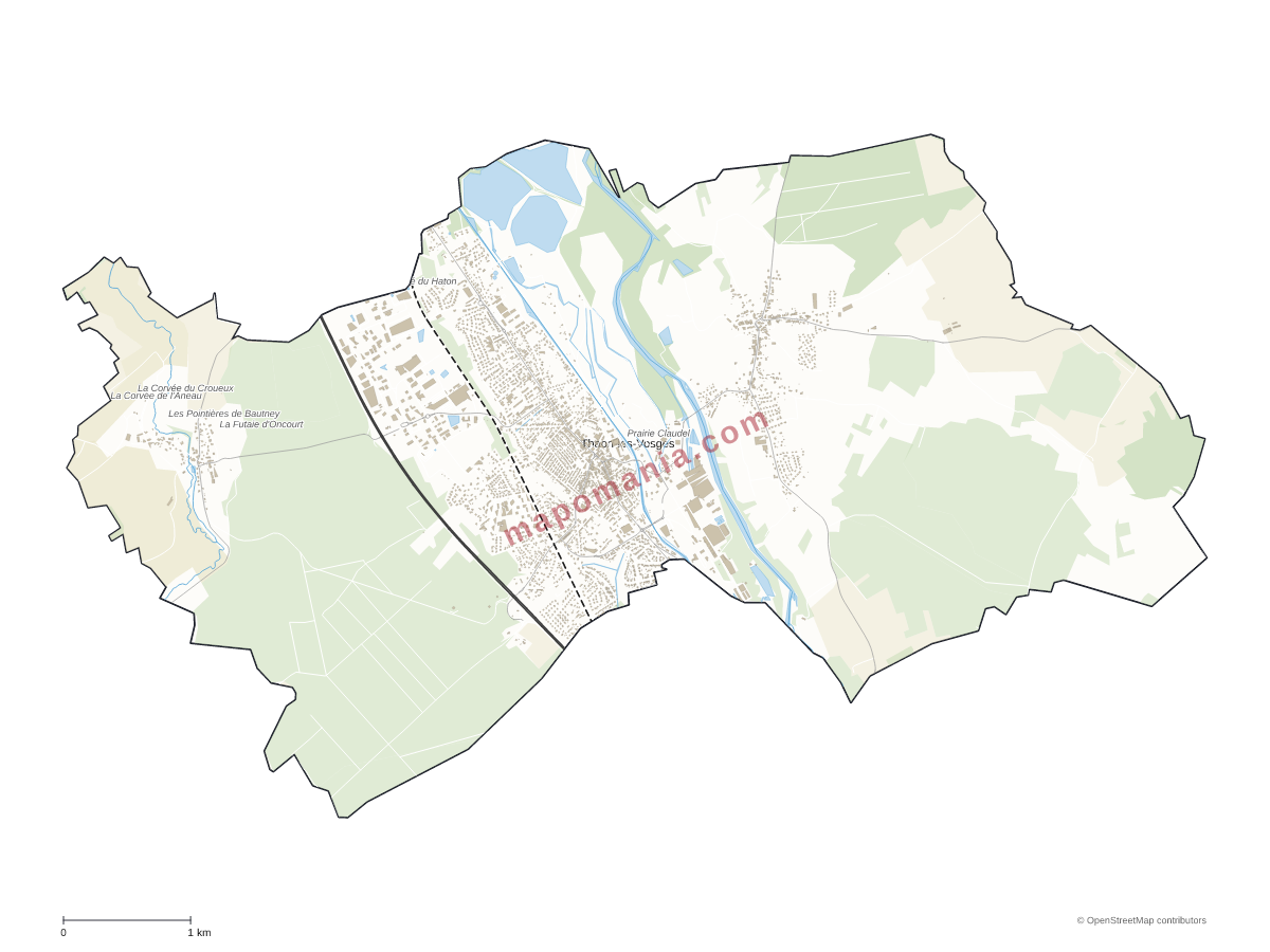 Carte de Thaon-les-Vosges à personnaliser