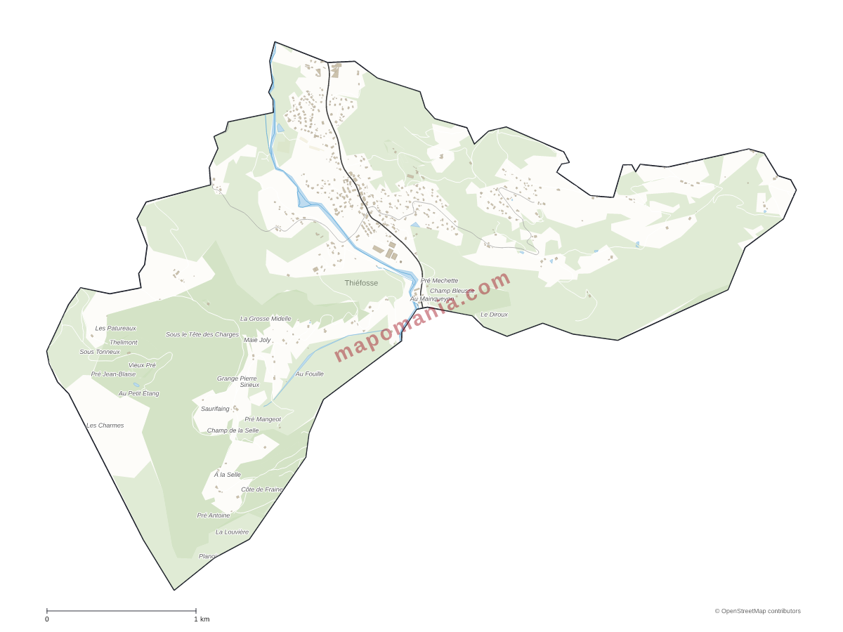 Carte de Thiéfosse à personnaliser