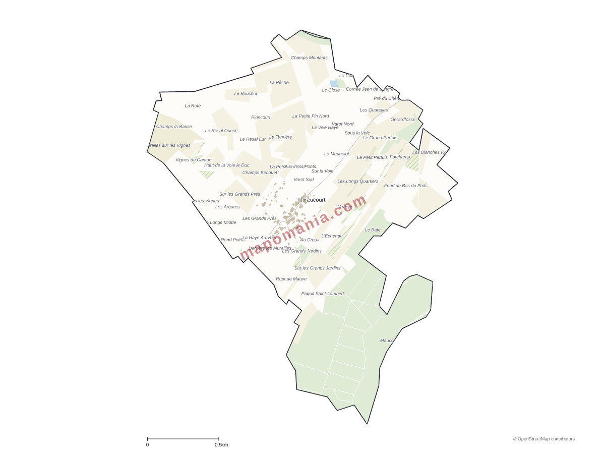 Carte de Thiraucourt à personnaliser