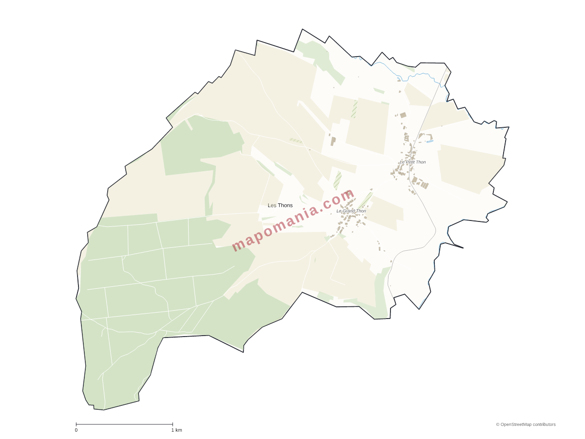 Carte de Les Thons à personnaliser