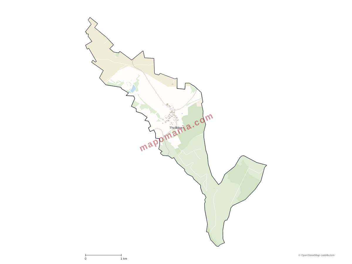Carte de Thuillières à personnaliser