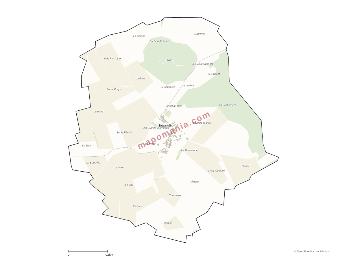 Carte de Totainville à personnaliser