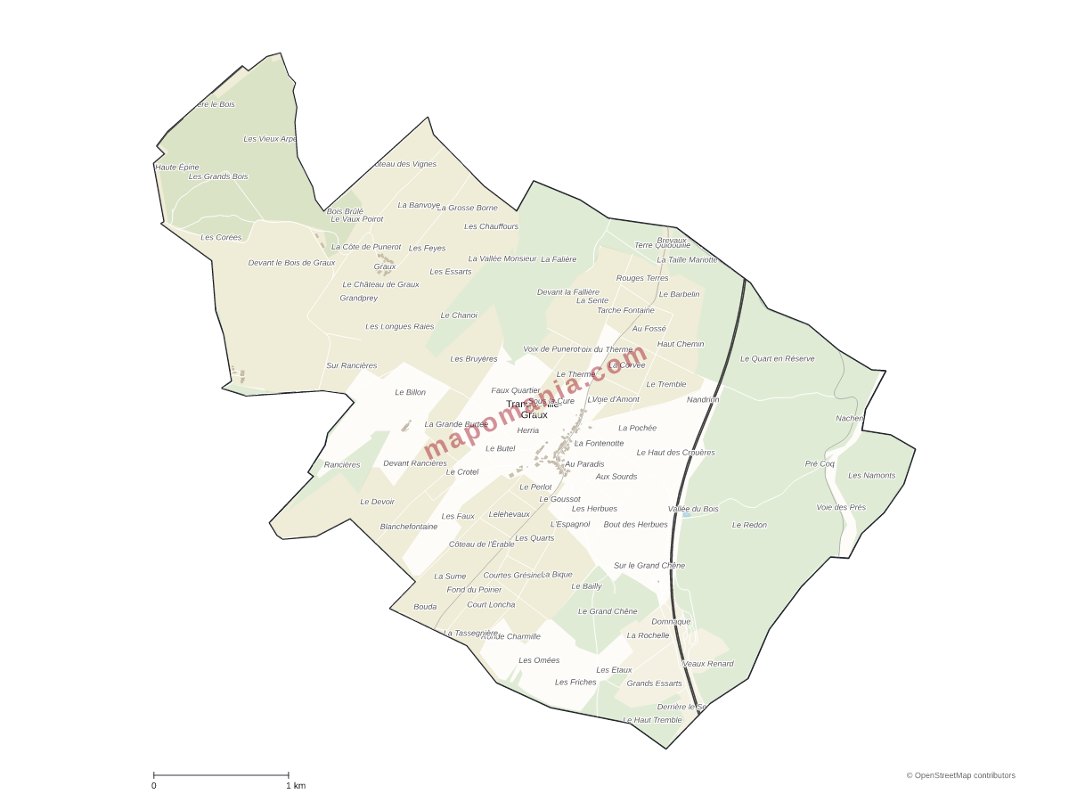 Carte de Tranqueville-Graux à personnaliser