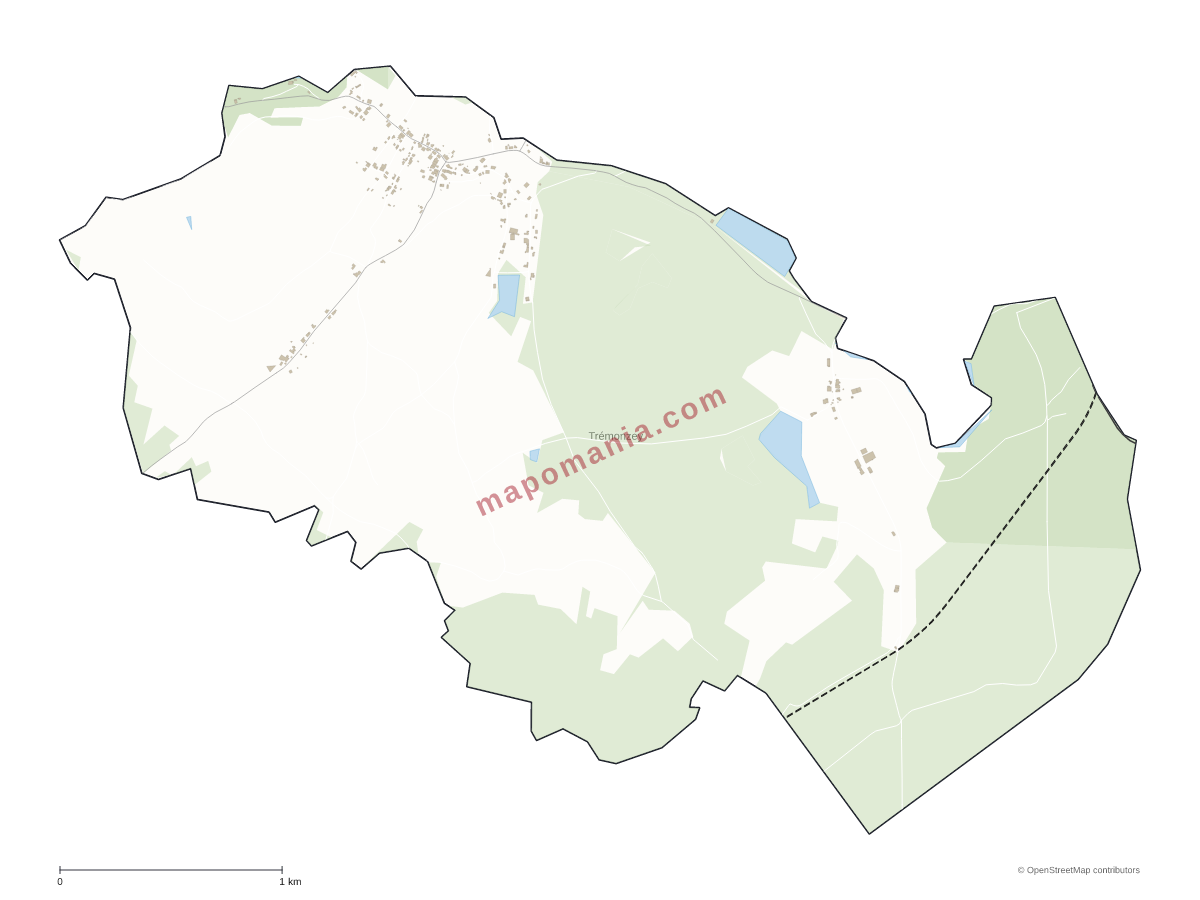 Carte de Trémonzey à personnaliser