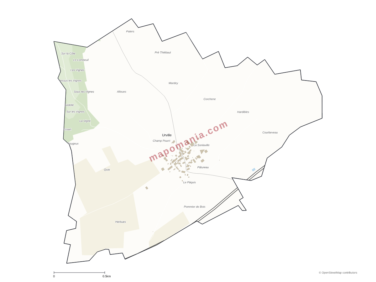 Carte de Urville à personnaliser