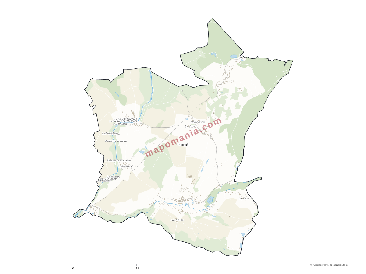 Carte de Uzemain à personnaliser