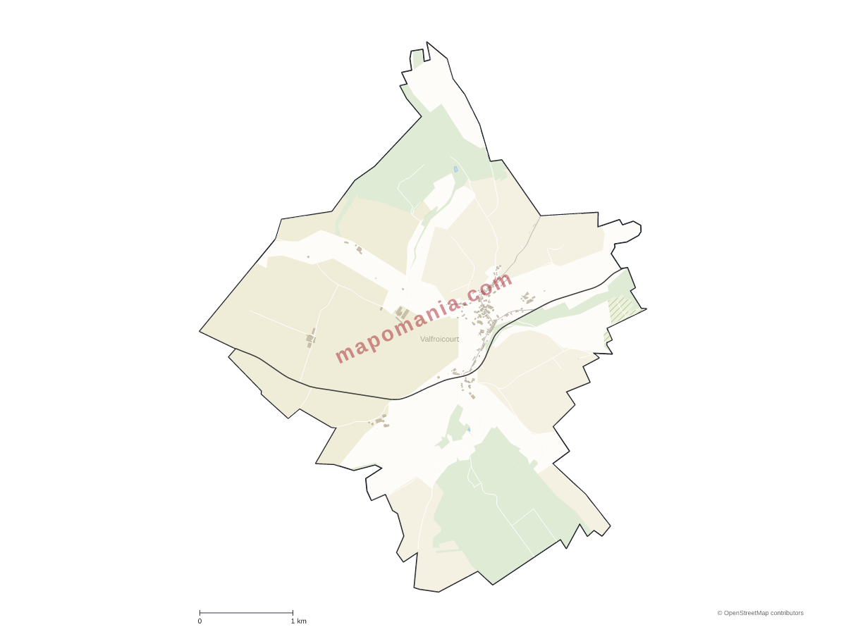 Carte de Valfroicourt à personnaliser
