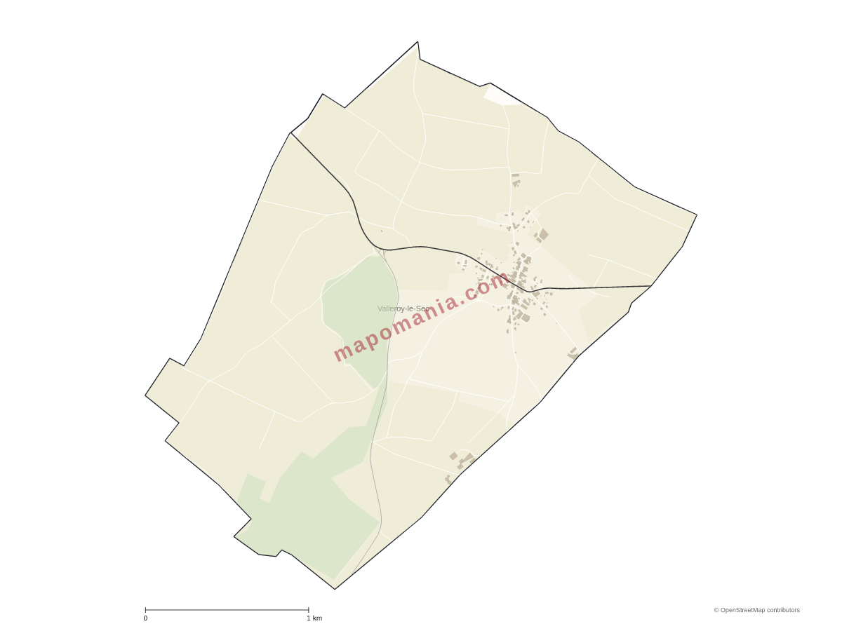 Carte de Valleroy-le-Sec à personnaliser