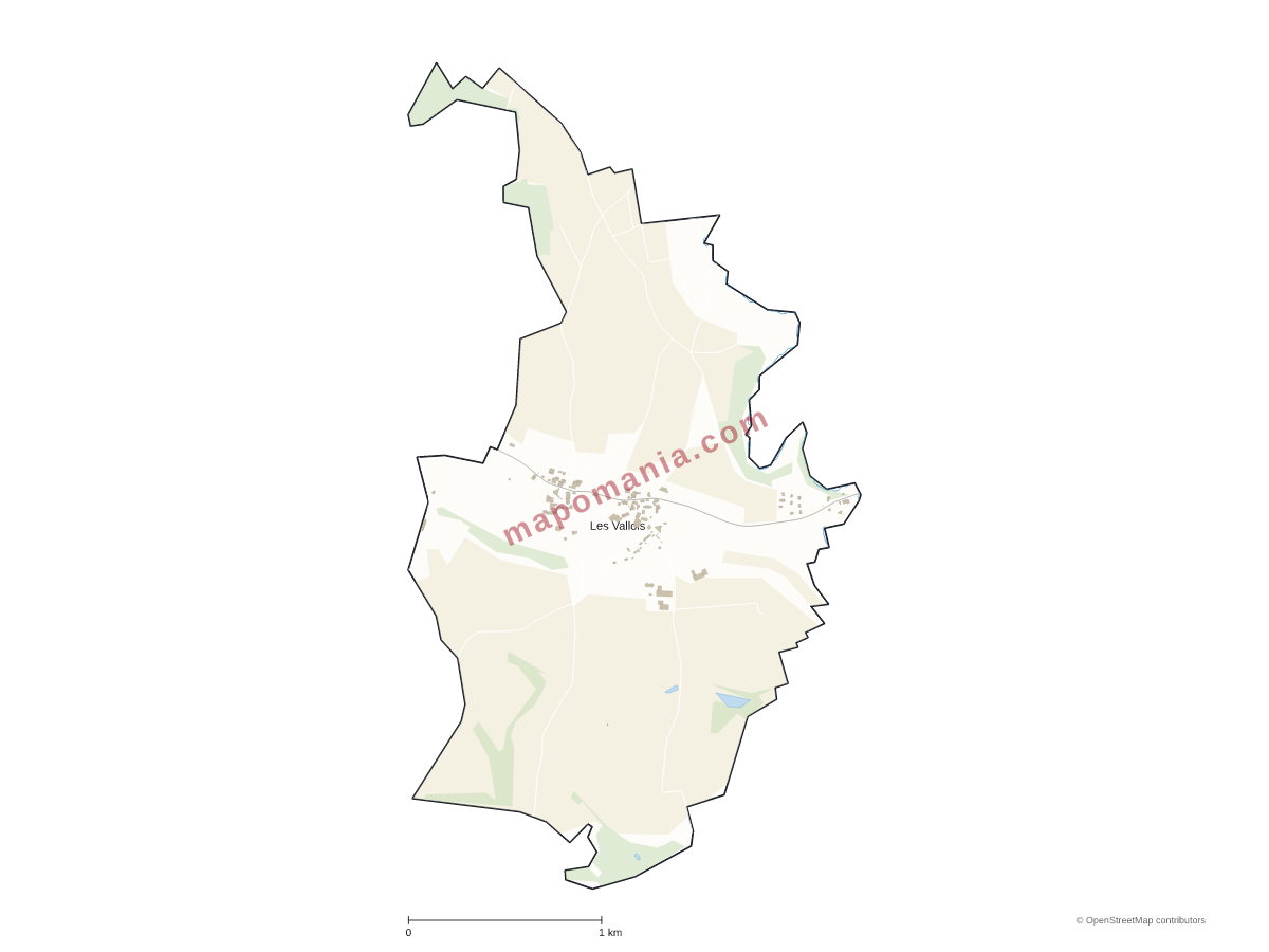 Carte de Les Vallois à personnaliser
