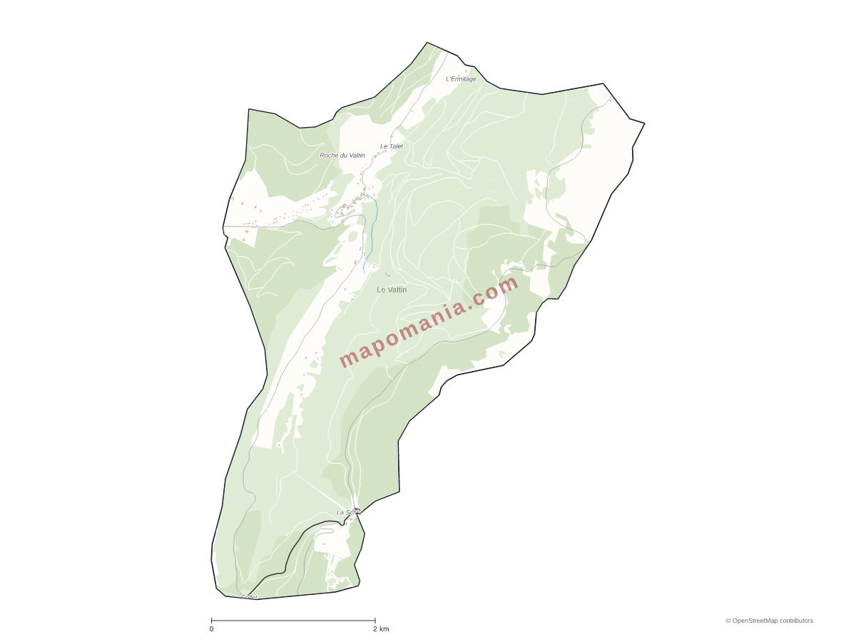 Carte de Le Valtin à personnaliser