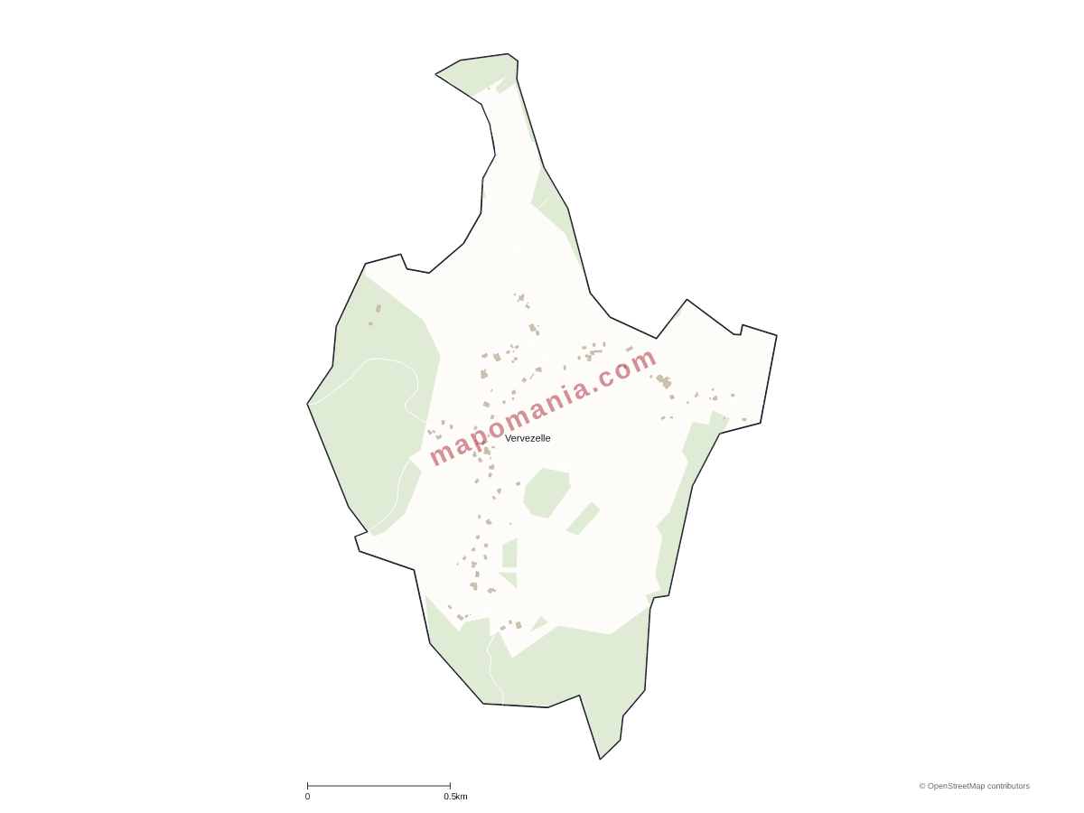Carte de Vervezelle à personnaliser