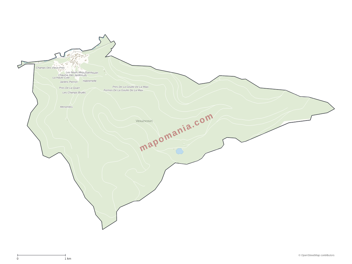 Carte de Vexaincourt à personnaliser
