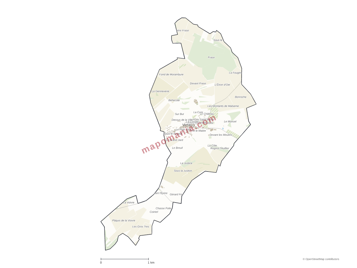 Carte de Vicherey à personnaliser