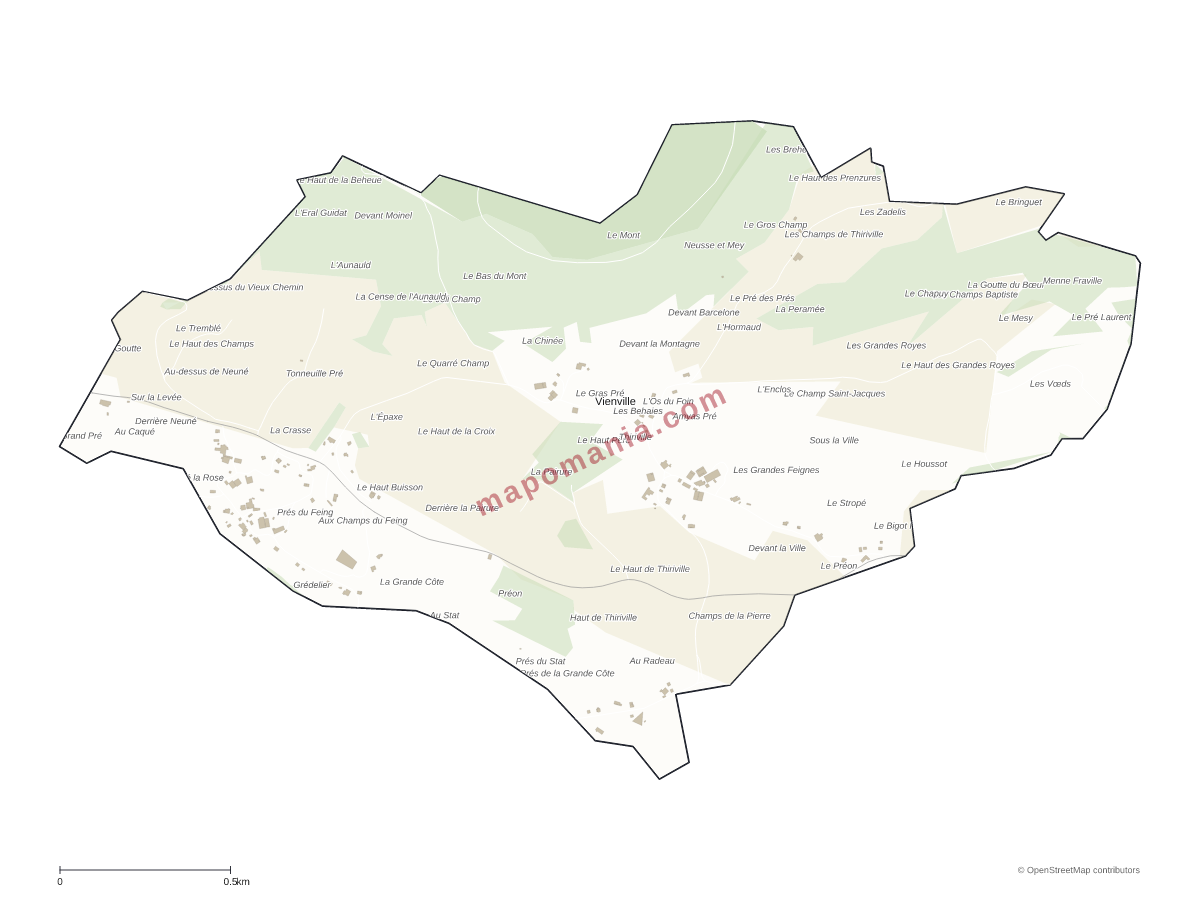 Carte de Vienville à personnaliser