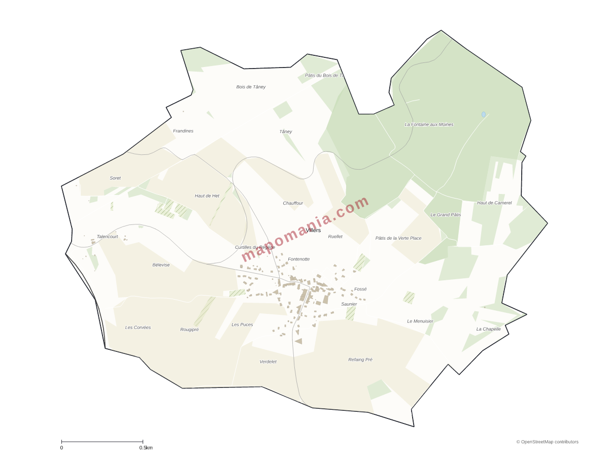 Carte de Villers à personnaliser