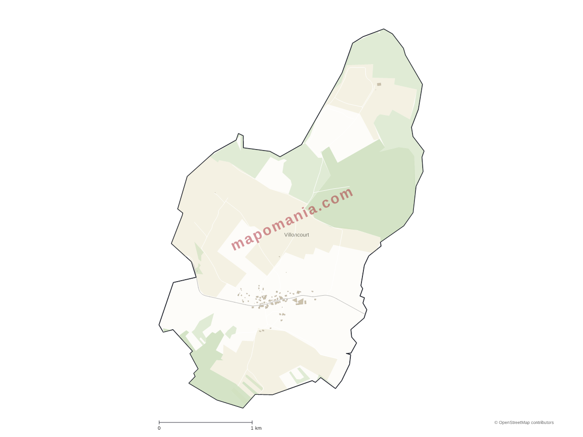 Carte de Villoncourt à personnaliser