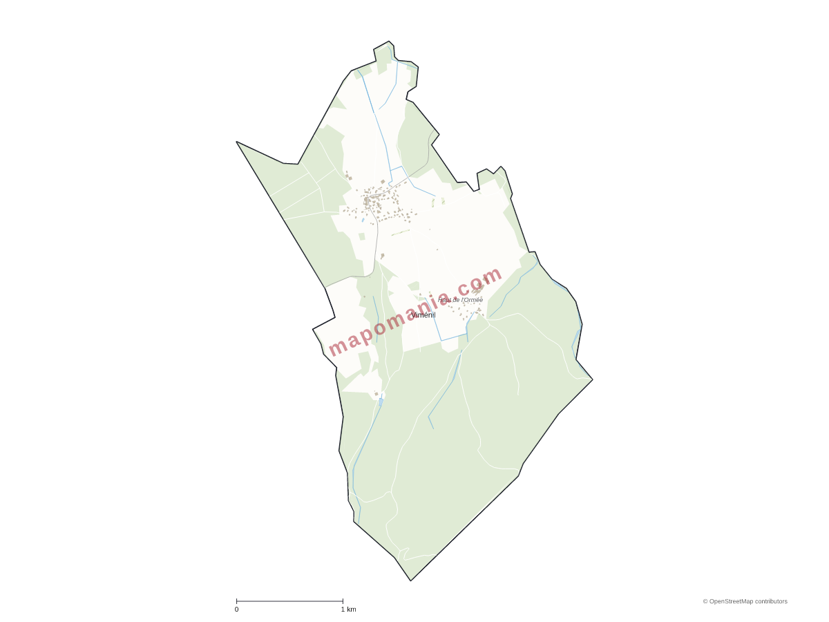 Carte de Viménil à personnaliser