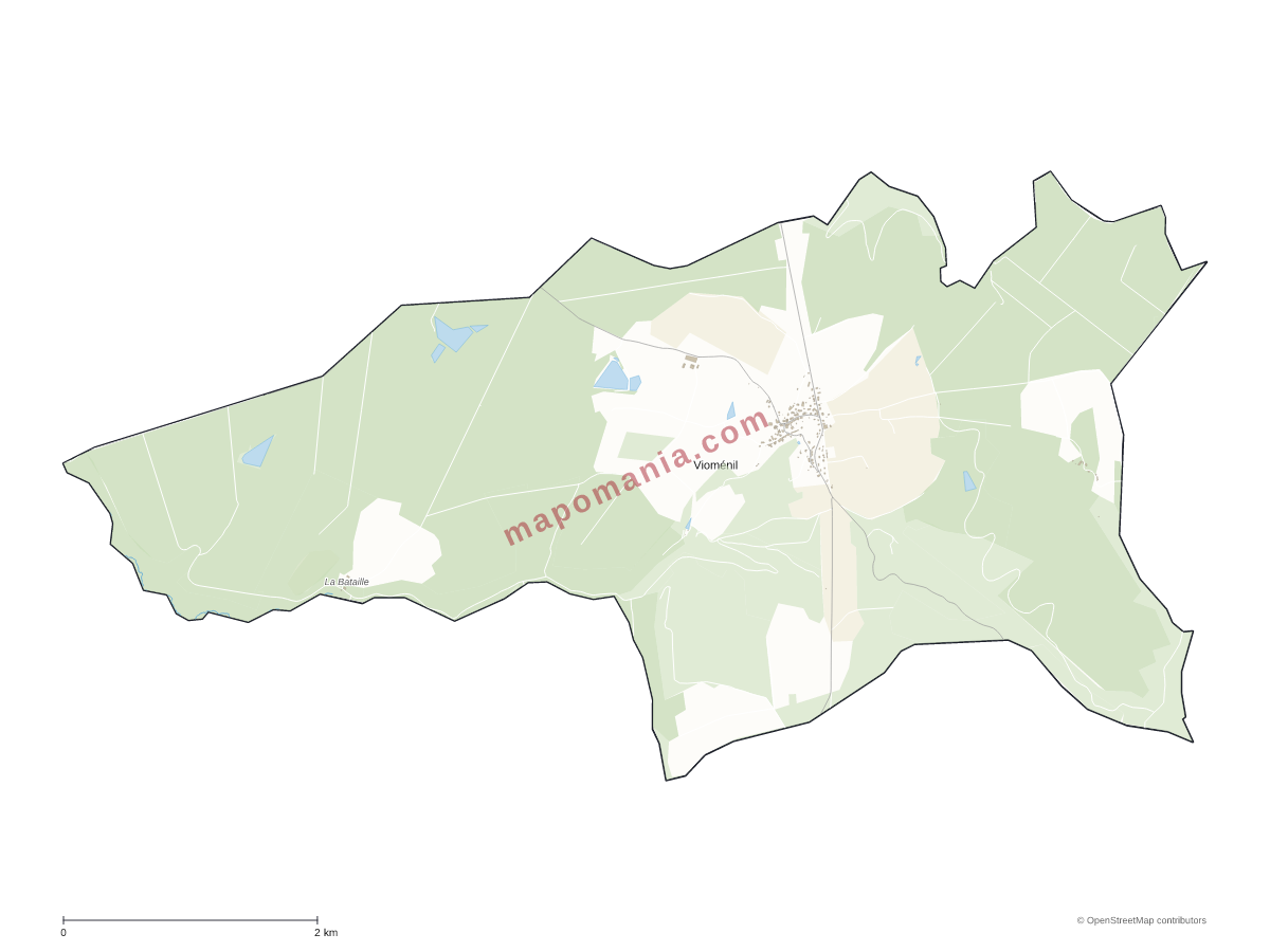 Carte de Vioménil à personnaliser