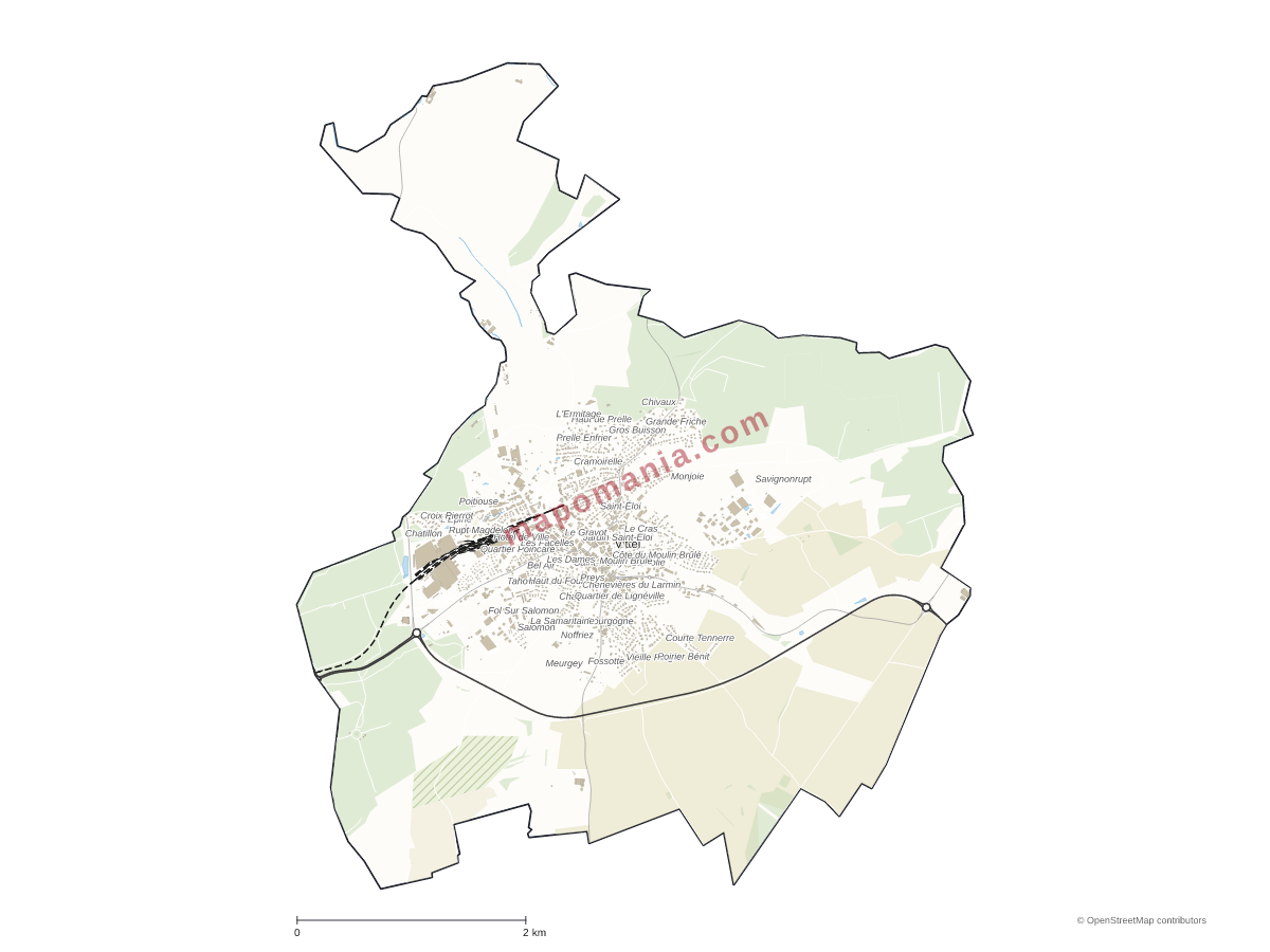 Carte de Vittel à personnaliser