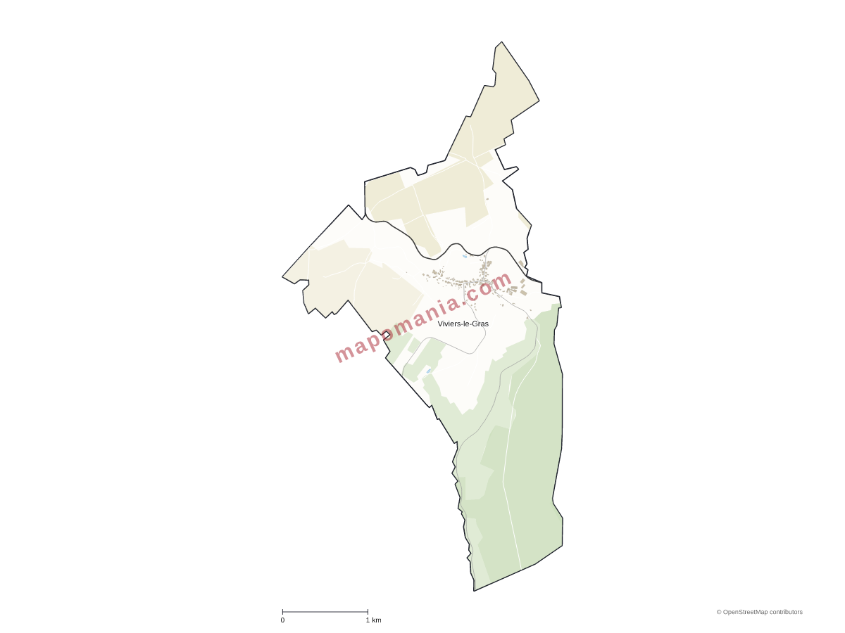 Carte de Viviers-le-Gras à personnaliser
