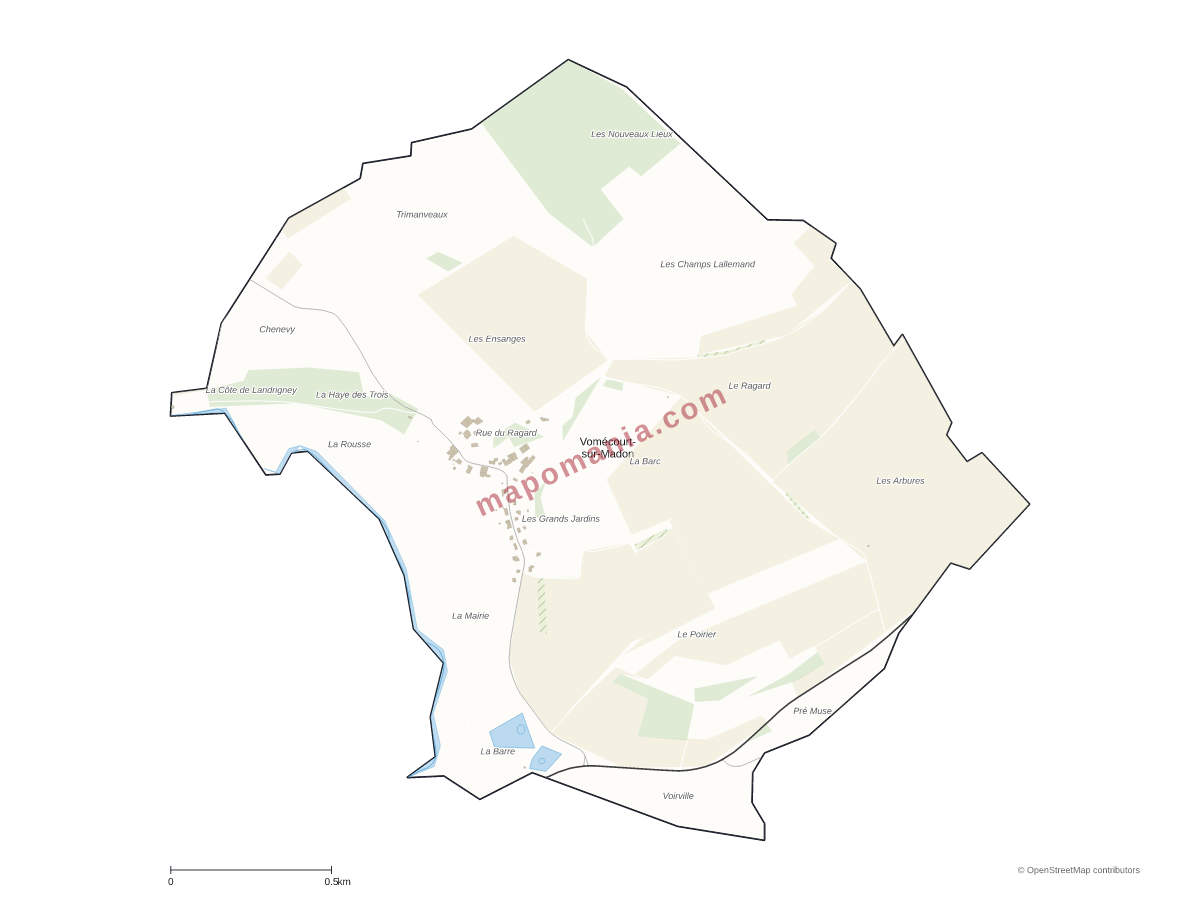 Carte de Vomécourt-sur-Madon à personnaliser