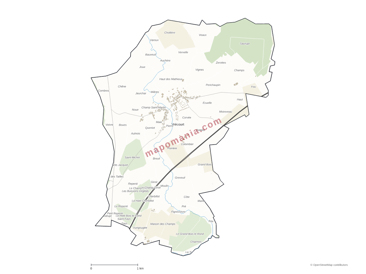 Carte de Vrécourt à personnaliser