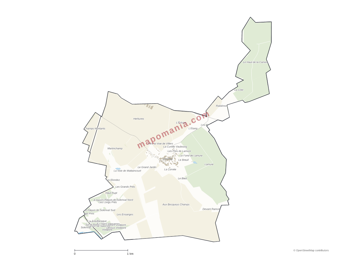 Carte de Vroville à personnaliser