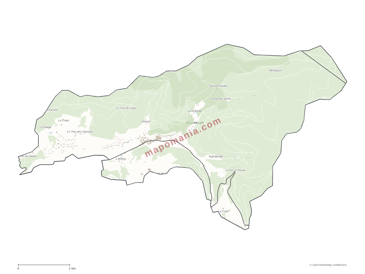 Carte de Wisembach à personnaliser