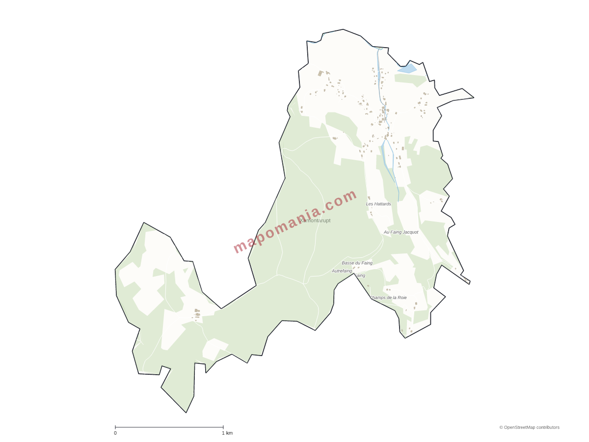 Carte de Xamontarupt à personnaliser
