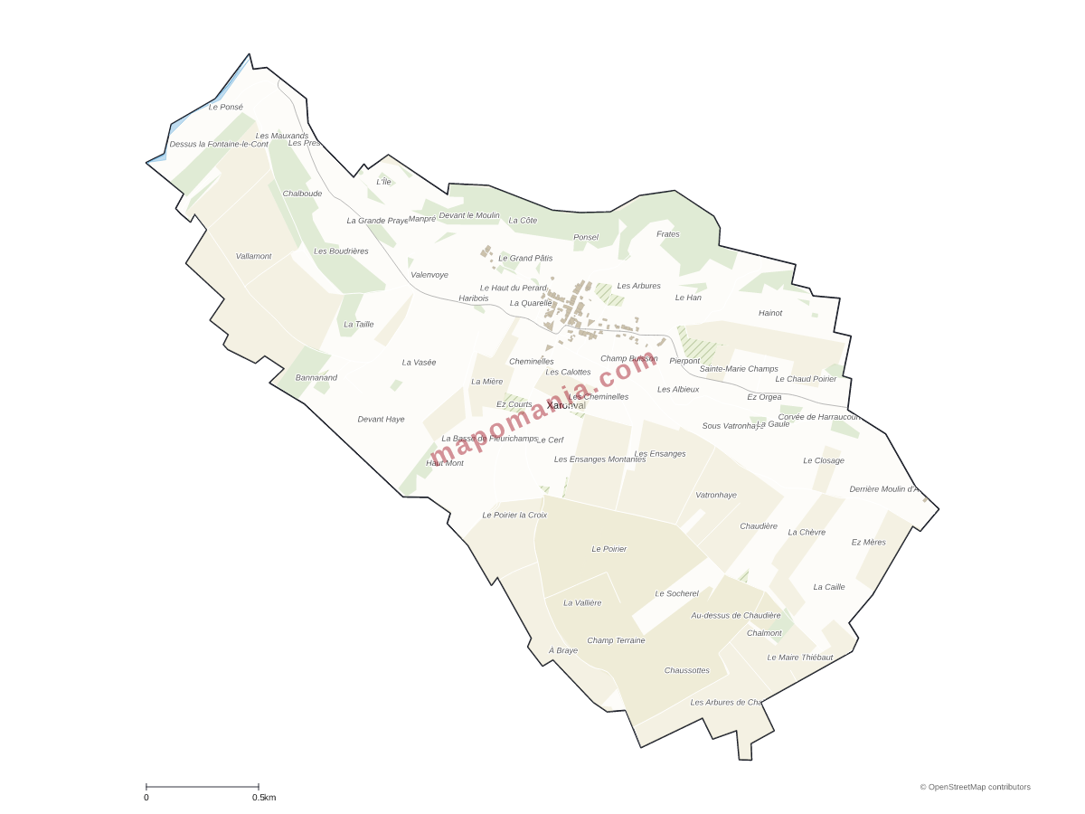Carte de Xaronval à personnaliser