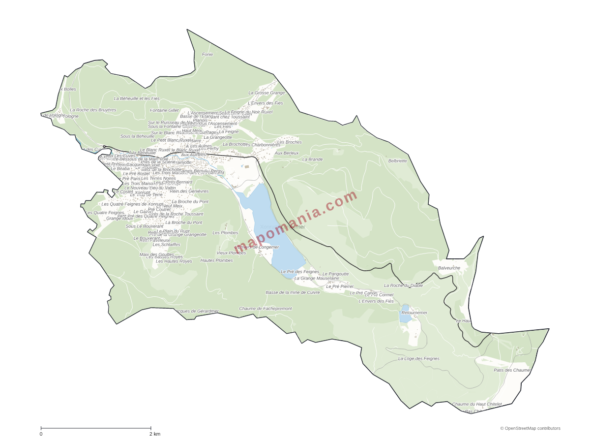 Carte de Xonrupt-Longemer à personnaliser