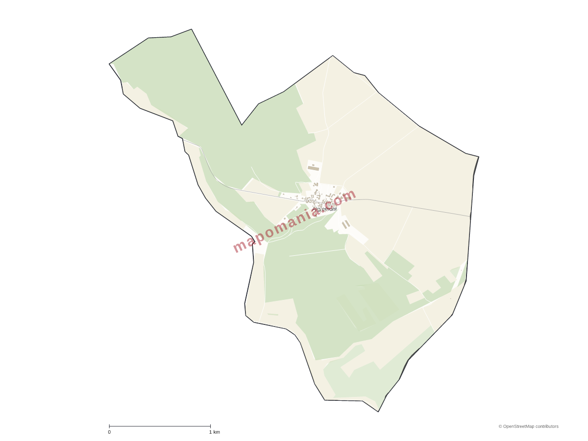 Carte de Aigremont à personnaliser