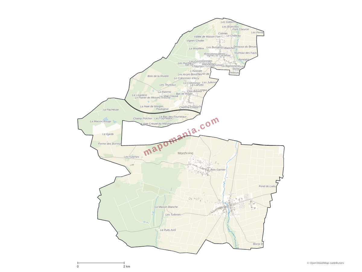 Carte de Montholon à personnaliser