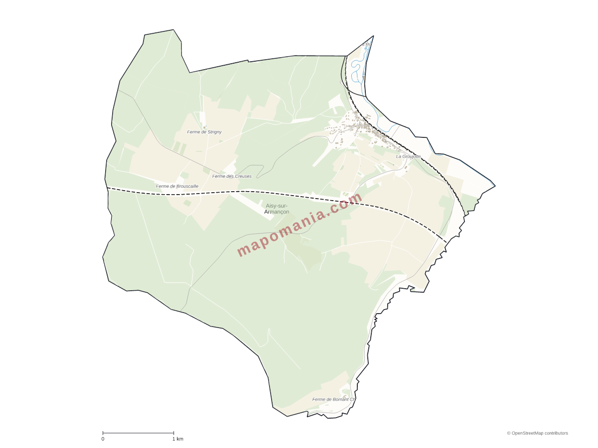 Carte de Aisy-sur-Armançon à personnaliser