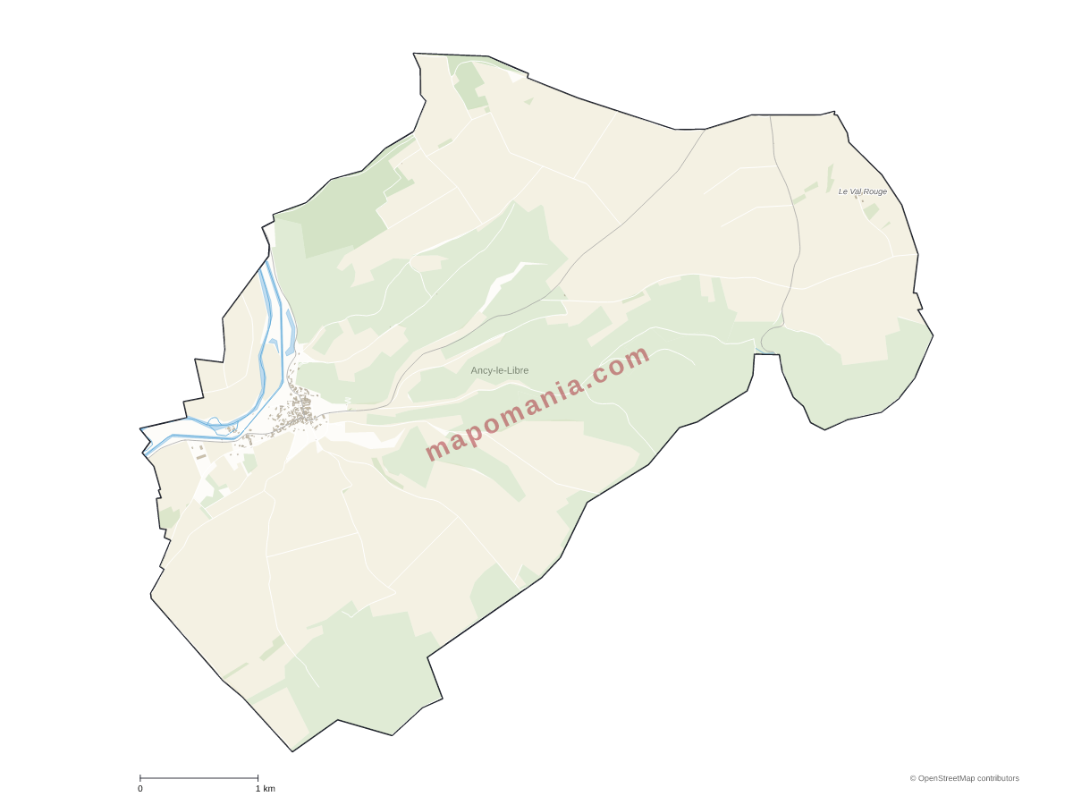 Carte de Ancy-le-Libre à personnaliser