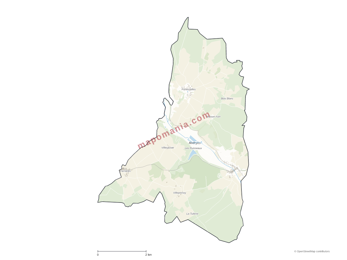 Carte de Andryes à personnaliser