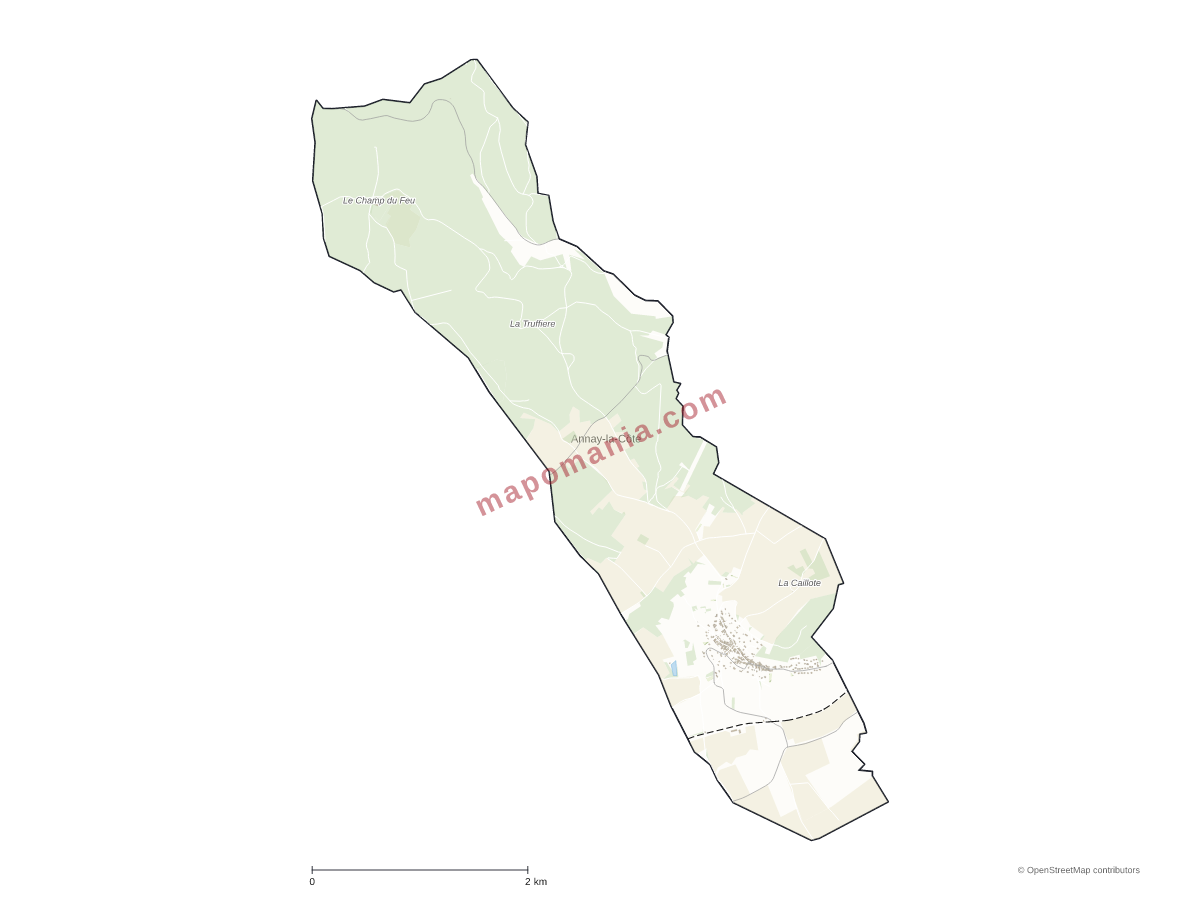 Carte de Annay-la-Côte à personnaliser