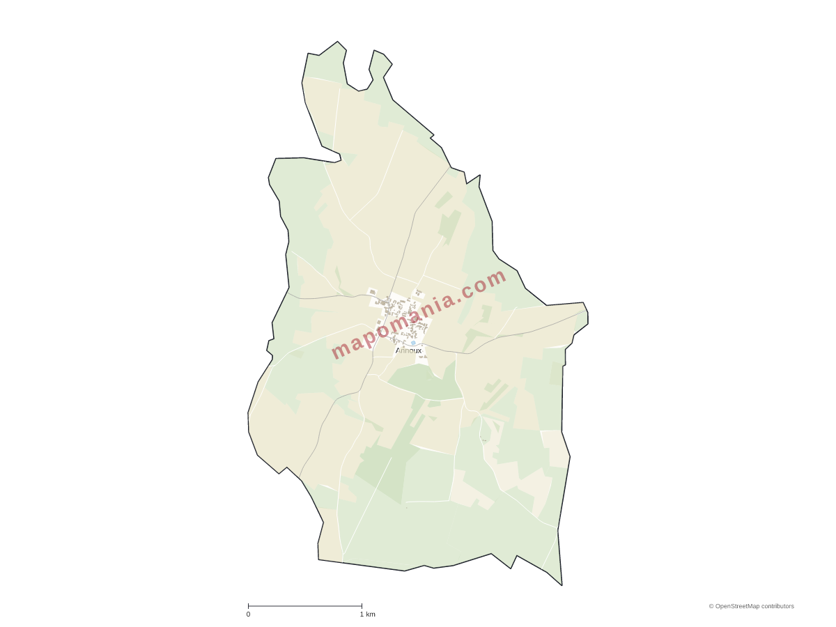 Carte de Annoux à personnaliser