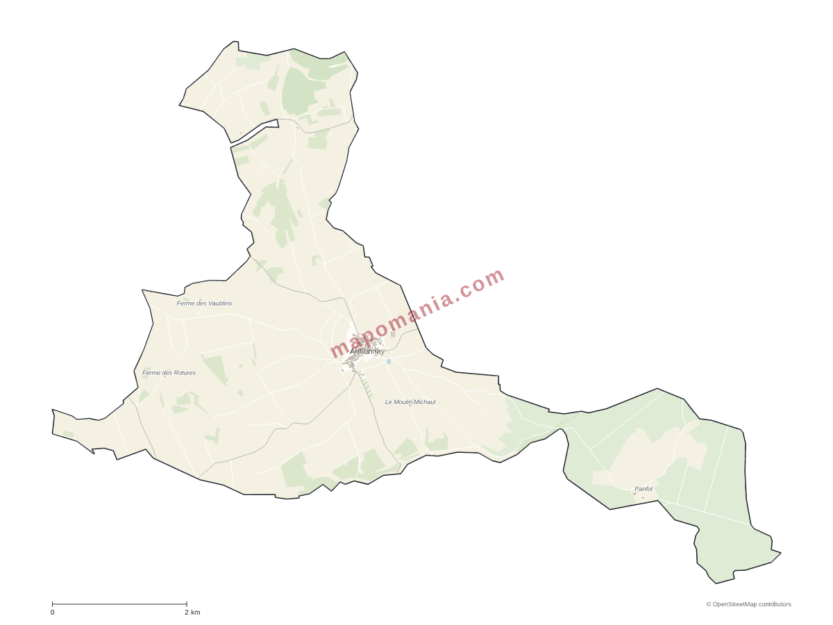 Carte de Arthonnay à personnaliser