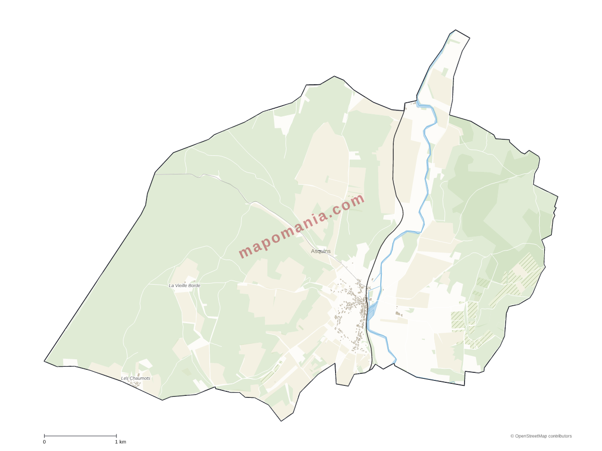 Carte de Asquins à personnaliser