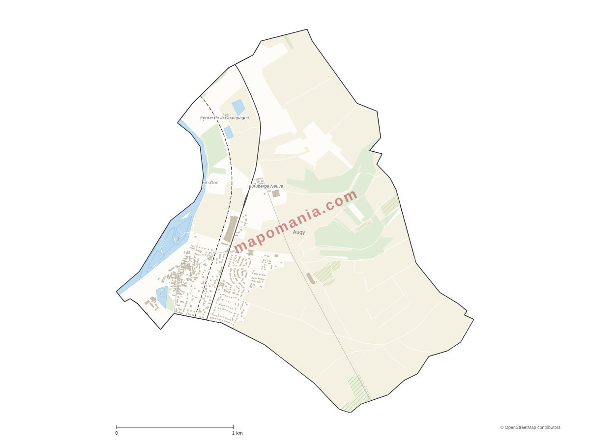 Carte de Augy à personnaliser