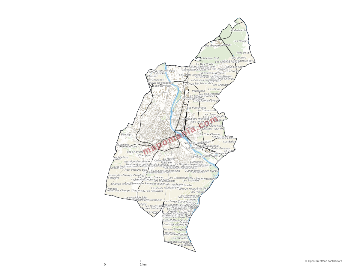 Carte de Auxerre à personnaliser